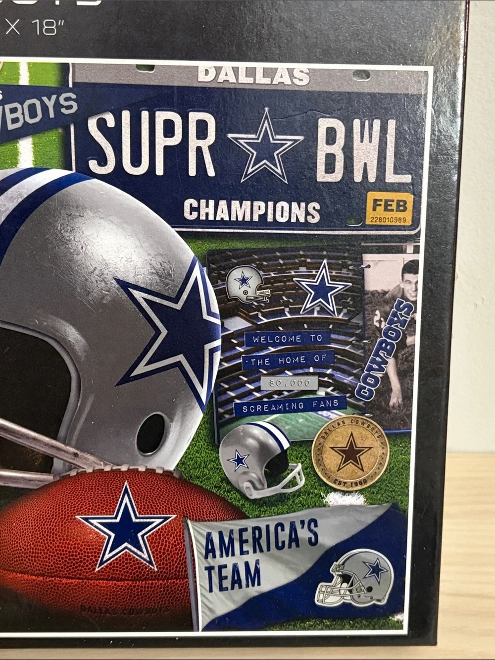 NFL Dallas Cowboys Puzzle - Blue, Silver & White Team Collage